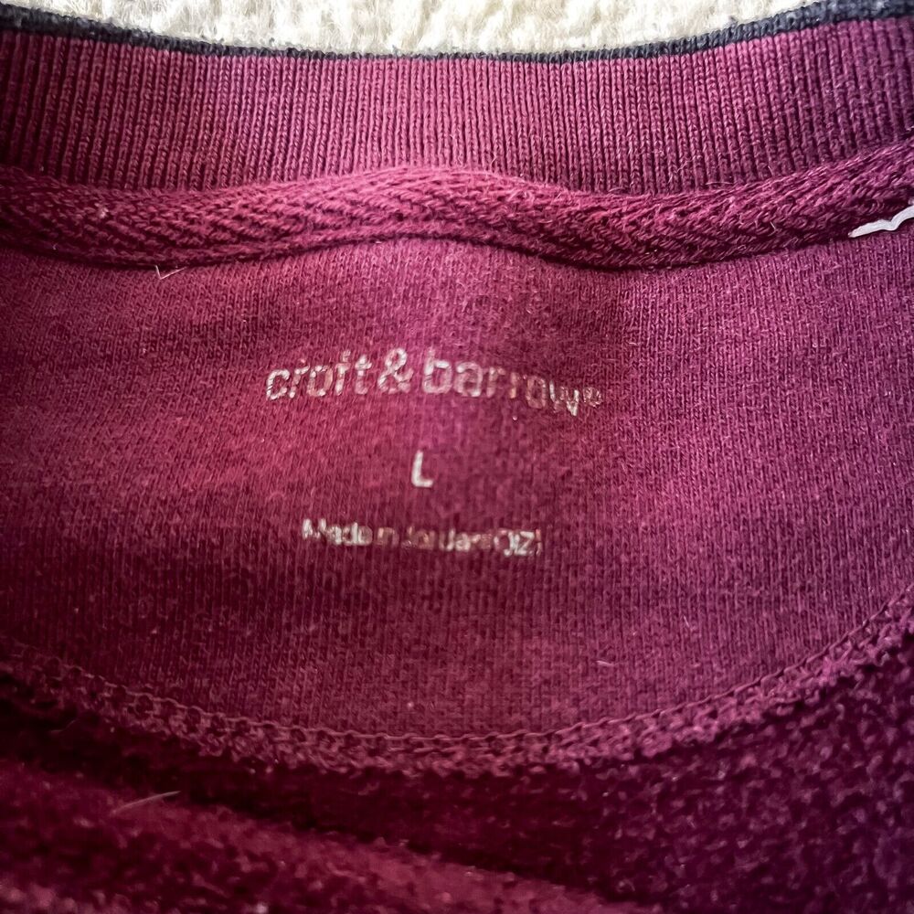 Croft and Barrow Moose Sweatshirt Mens XL Embroidered Vintage Burgundy Hunting - Picture 4 of 10